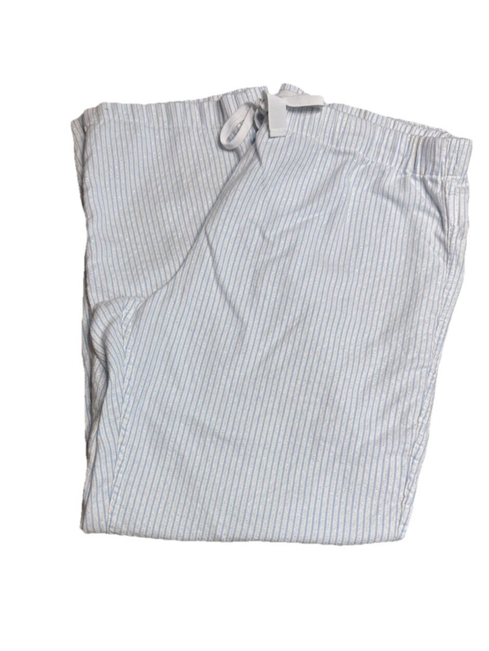 J.Crew Women’s Pajama Pants Large Blue White Stripe Drawstring Lounge Sleep